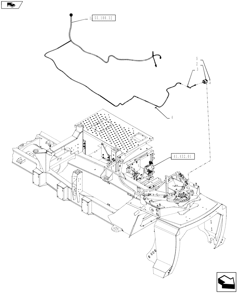 Схема запчастей Case IH TITAN 3030 - (55.911.05) - FRAME AUTOGUIDANCE (55) - ELECTRICAL SYSTEMS