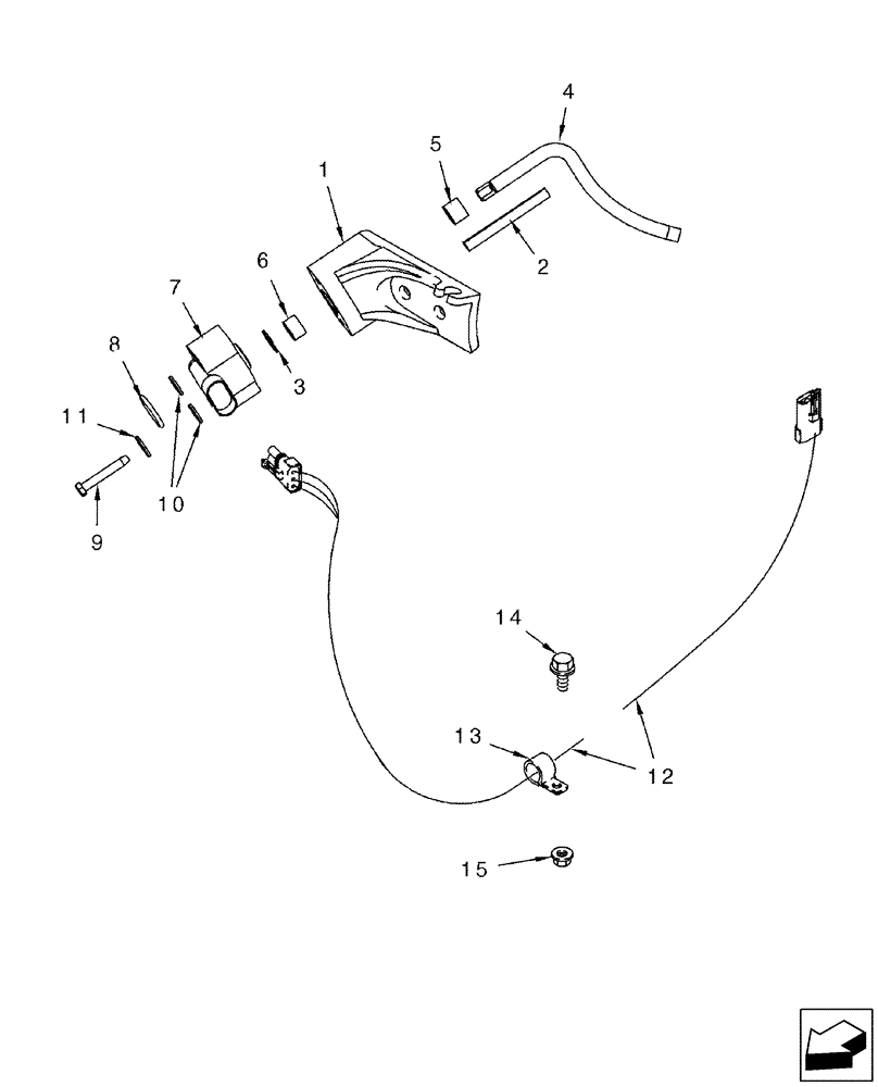 Схема запчастей Case IH 2588 - (55.100.44) - HARNESS - TAILINGS MONITOR (55) - ELECTRICAL SYSTEMS