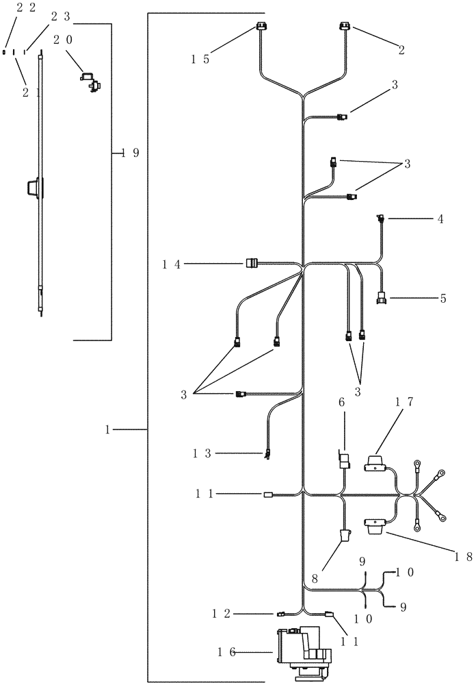 Схема запчастей Case IH 1200 - (A.50.A[05]) - ELECTRICAL - ADVANCED FARMING SYSTEMS ADAPTER HARNESS - 328105A2 A - Distribution Systems