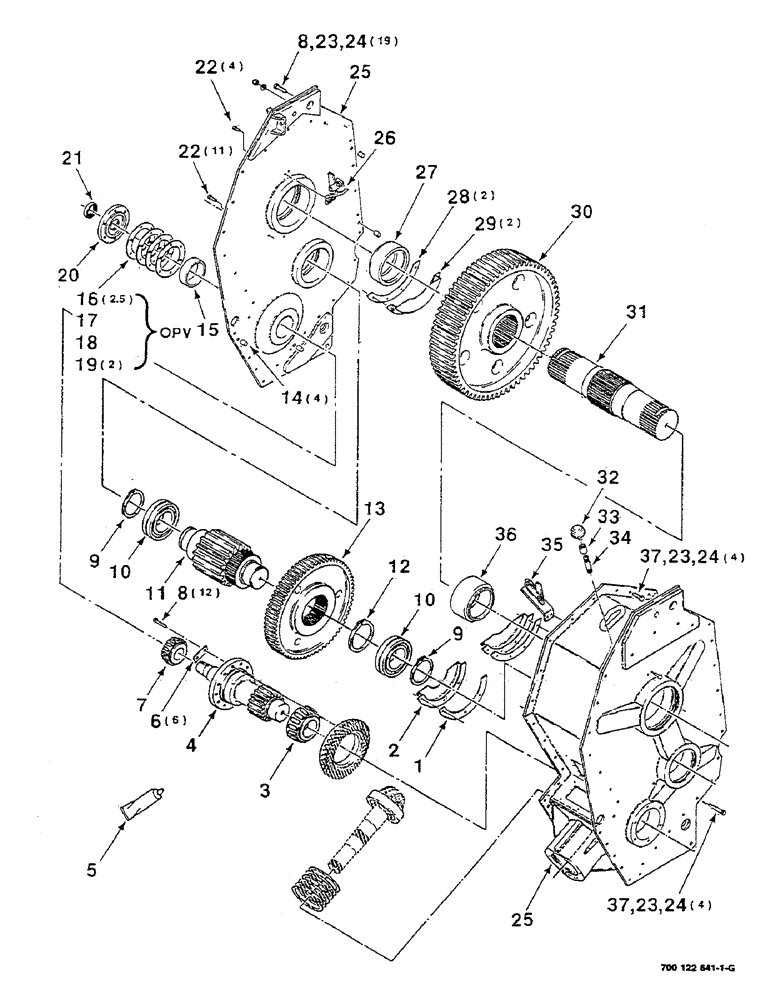 Схема запчастей Case IH 8590 - (02-24) - GEARBOX ASSEMBLY, S.N. CDH0139001 THRU CFH0139089 Driveline