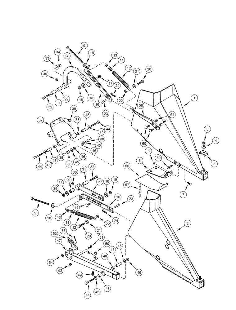 Схема запчастей Case IH 1020 - (09D-09) - DIVIDERS (09) - CHASSIS/ATTACHMENTS