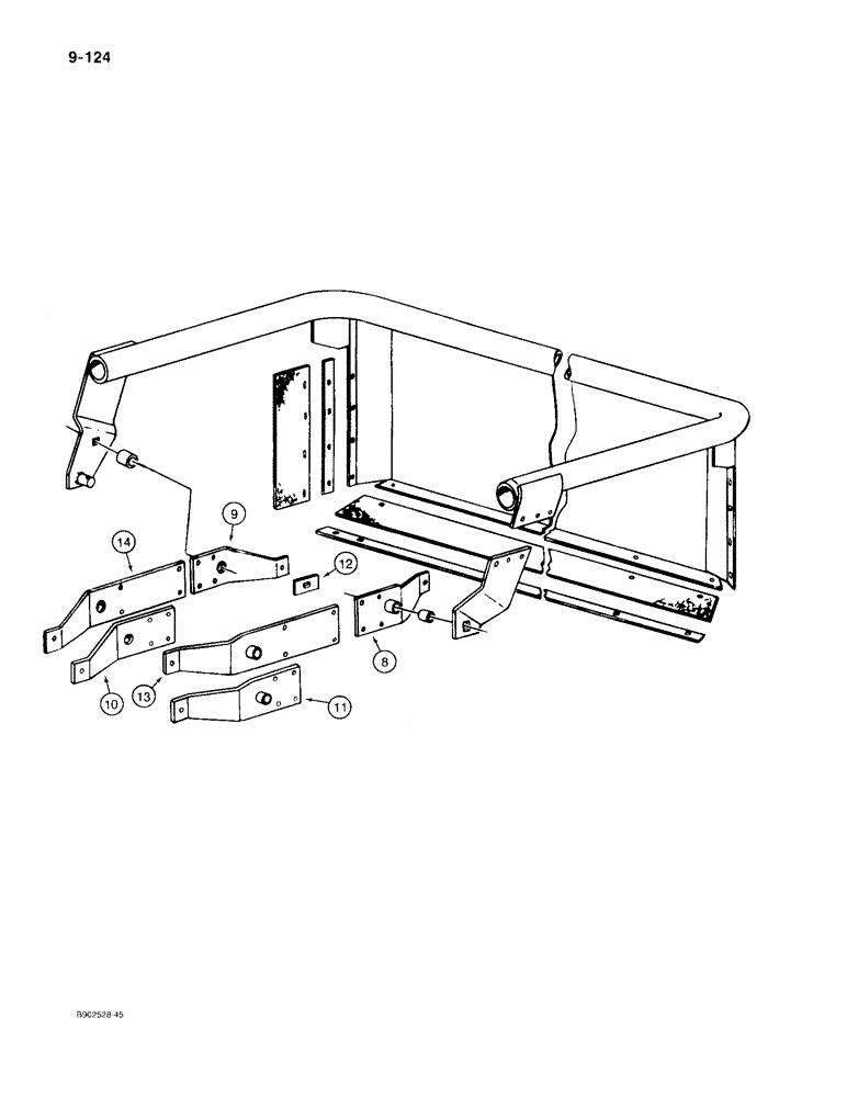 Схема запчастей Case IH 530 - (9-124) - HYDRAULIC END GATE, BUILT 1977 AND AFTER (08) - HYDRAULICS