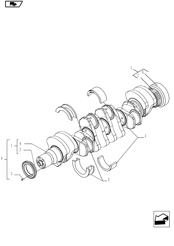 Схема запчастей Case IH MAGNUM 180 - (10.103.01[01]) - CRANKSHAFT (10) - ENGINE