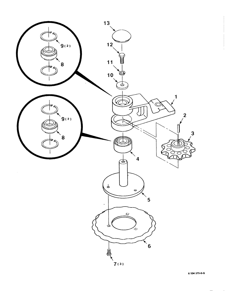 Схема запчастей Case IH 8750 - (3-10) - SPINDLE ASSEMBLY, INNER (58) - ATTACHMENTS/HEADERS