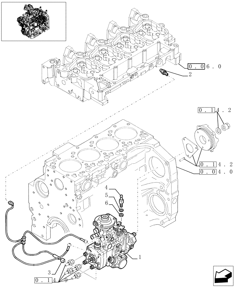 Схема запчастей Case IH MXU100 - (0.14.0[01]) - INJECTION PUMP (01) - ENGINE