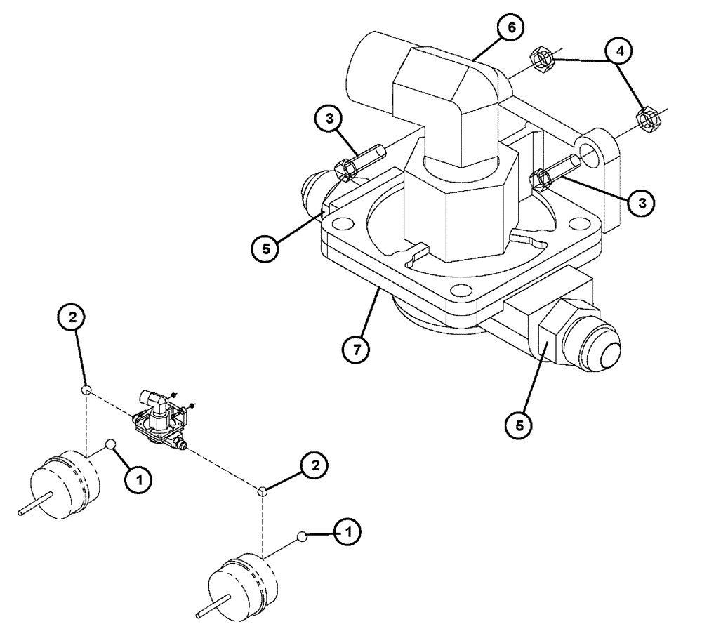 Схема запчастей Case IH FLX4510 - (07-004) - QUICK RELEASE, FRONT BRAKE Pneumatics