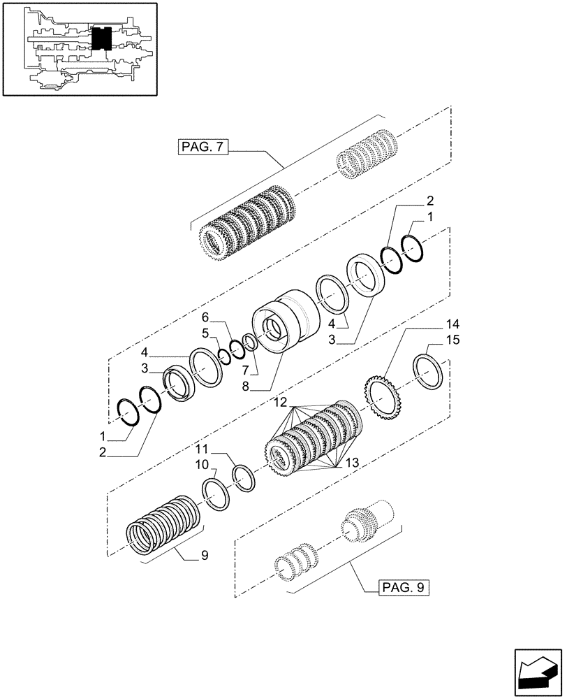 Схема запчастей Case IH MXU110 - (1.28.1/03[08]) - (VAR.129-140-147) 16X16 (SPS) GEARBOX - CLUTCH PLATE HOUSING (03) - TRANSMISSION