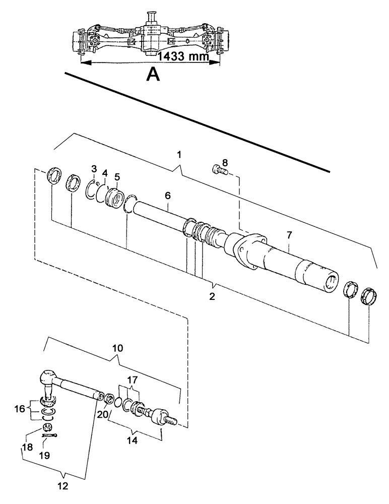 Схема запчастей Case IH C55 - (05-14[01]) - STEERING TIE ROD/STEERING CYLINDER - M.F.D. (05) - STEERING