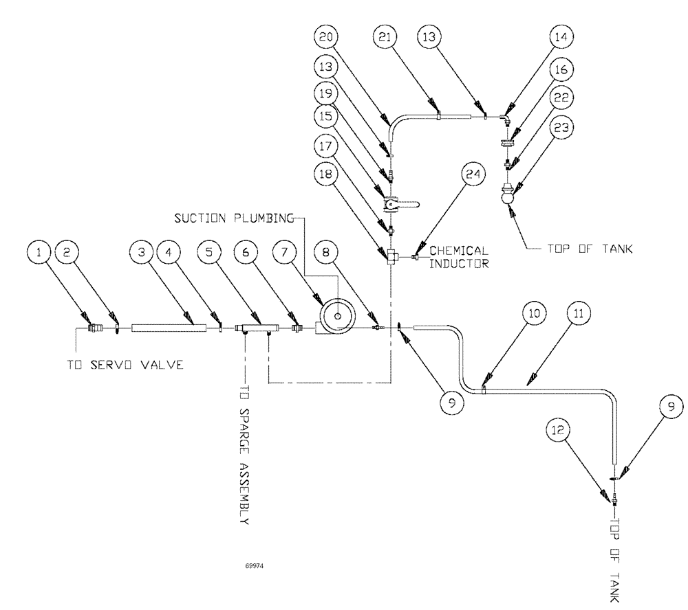 Схема запчастей Case IH SPX2130 - (09-013) - PRESSURE COMPONENTS Liquid Plumbing