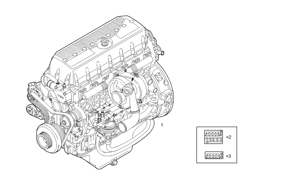 Схема запчастей Case IH F3AE0684D B005 - (0100.292) - COMPLETE ENGINE 