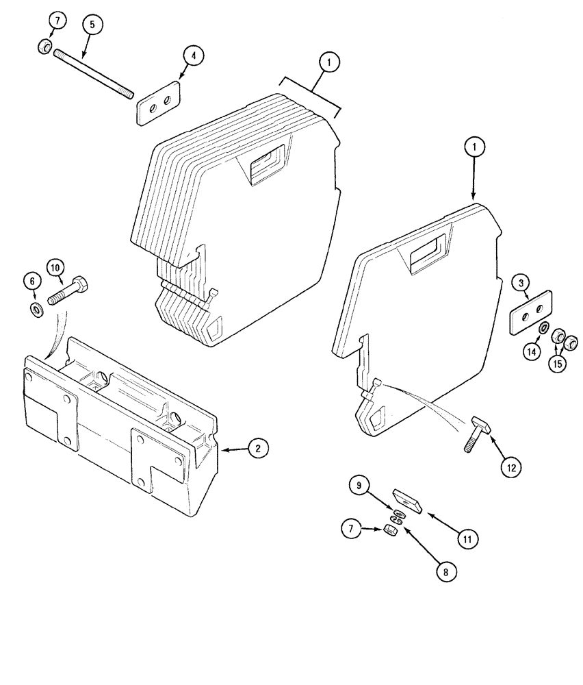 Схема запчастей Case IH MX150 - (09-05) - FRONT WEIGHTS (39) - FRAMES AND BALLASTING