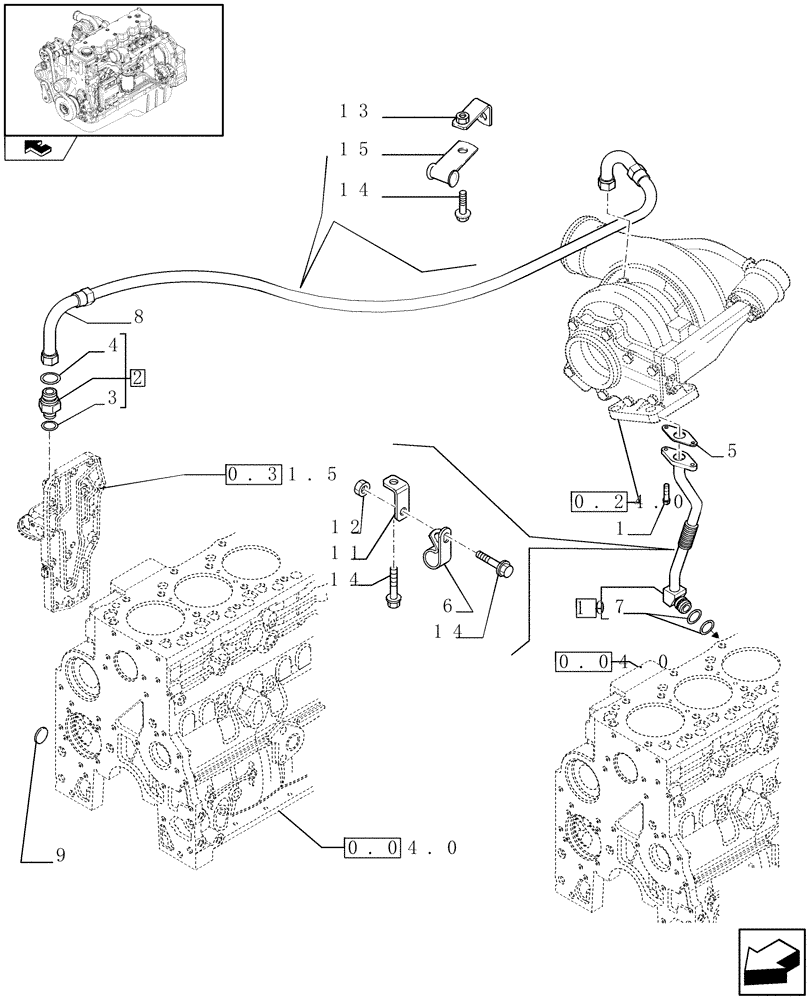 Схема запчастей Case IH F4HE9687G J101 - (0.30.5) - FUEL INJECTION SYSTEM (2854584) 