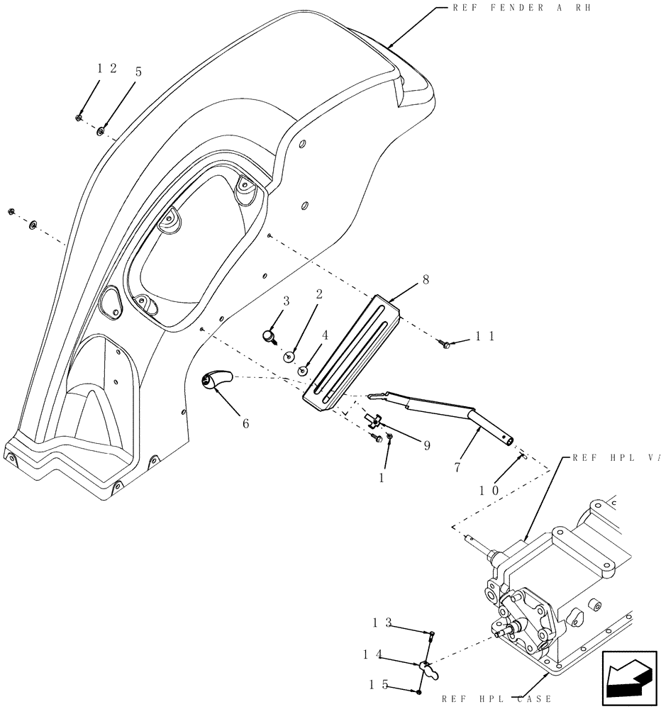 Схема запчастей Case IH D45 - (07.13) - HPL LEVER ASSEMBLY (07) - HYDRAULIC SYSTEM