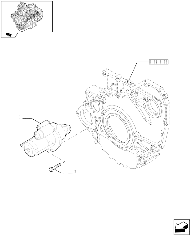 Схема запчастей Case IH F4GE9684R J602 - (0.36.0) - STARTER MOTOR (2852177 - 2852176) 