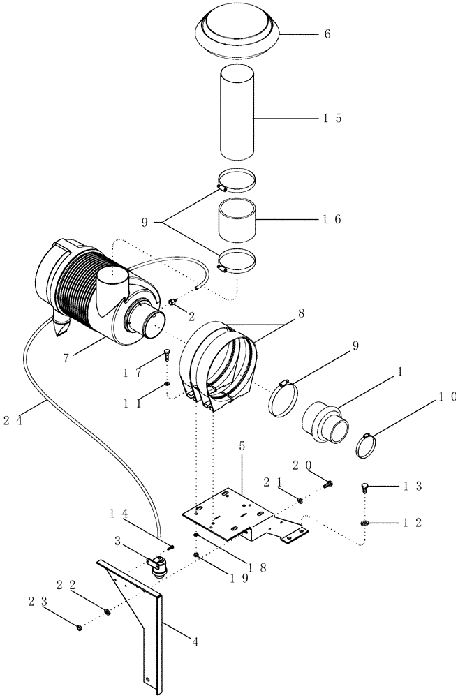 Схема запчастей Case IH PX85 - (02-04) - AIR CLEANER AND MOUNTING - PX85 (02) - ENGINE