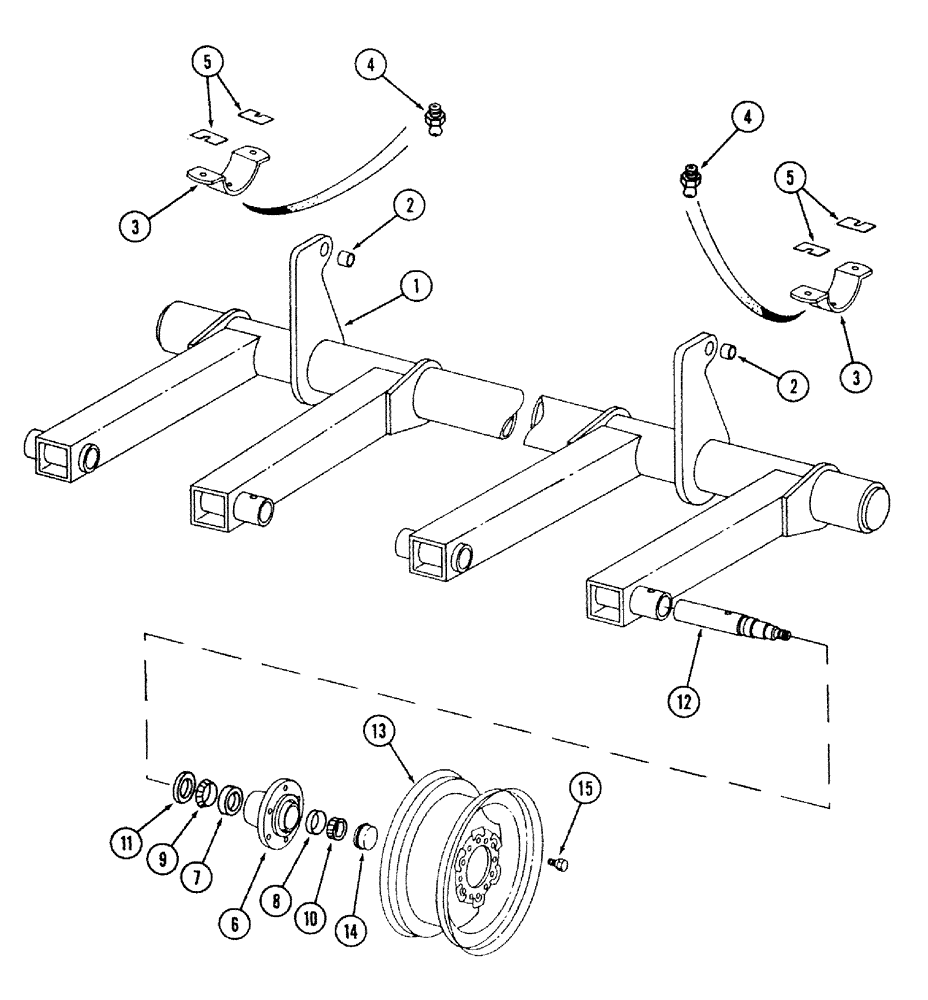 Схема запчастей Case IH 568 - (9-08) - AXLE, WHEEL AND HUB, 8 ROW (09) - CHASSIS/ATTACHMENTS