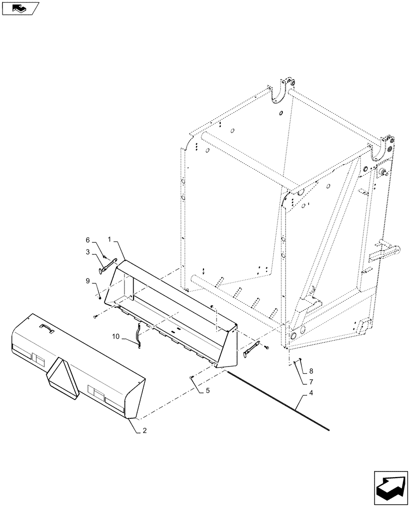 Схема запчастей Case IH RB455A - (68.170.05) - REAR NET STORAGE (68) - TYING/WRAPPING