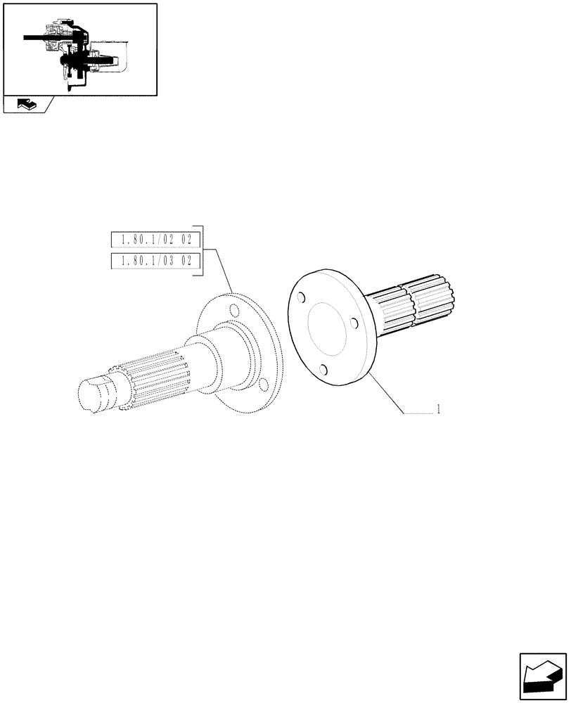 Схема запчастей Case IH FARMALL 60 - (1.80.1/05) - PTO WITH 21 GROOVES (VAR.330809) (07) - HYDRAULIC SYSTEM