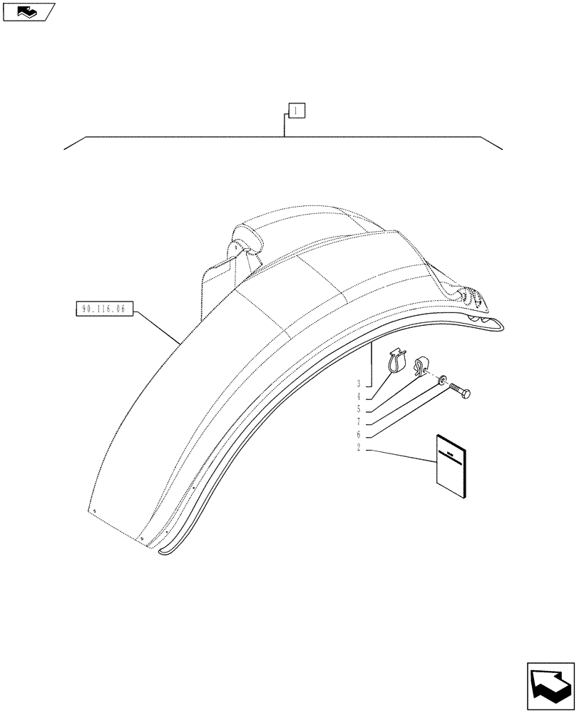 Схема запчастей Case IH PUMA 130 - (88.090.06) - DIA KIT, REAR FENDER EXTENSIONS FOR FULL COVER FENDERS (75MM) (88) - ACCESSORIES