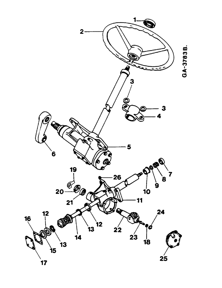 Схема запчастей Case IH 644 - (1D02) - STEERING (5.1) - BRAKES