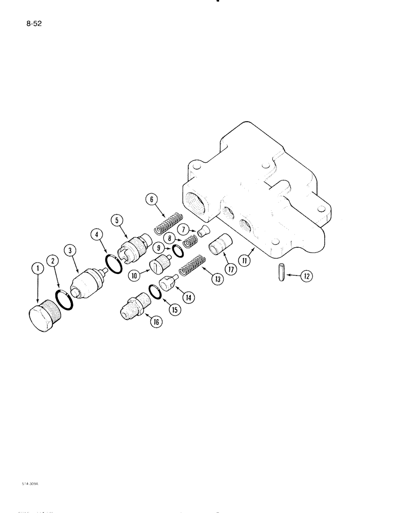 Схема запчастей Case IH 695 - (8-52) - DRAFT CONTROL, UNLOADING AND FLOW CONTROL VALVE (08) - HYDRAULICS