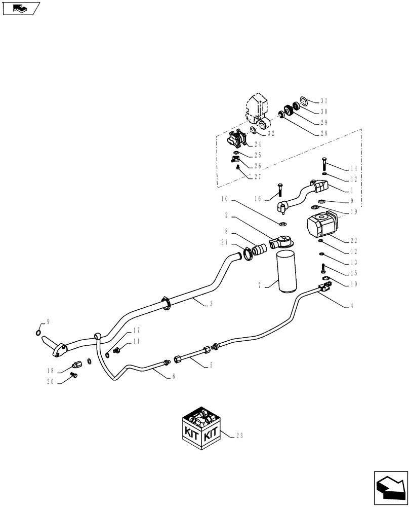 Схема запчастей Case IH FARMALL 45A - (35.100.01) - HYDRAULIC LIFT CIRCUIT (35) - HYDRAULIC SYSTEMS