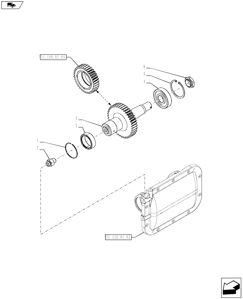 Схема запчастей Case IH PUMA 200 - (21.140.01[05]) - TRANSMISSION - REVERSER UNIT (21) - TRANSMISSION