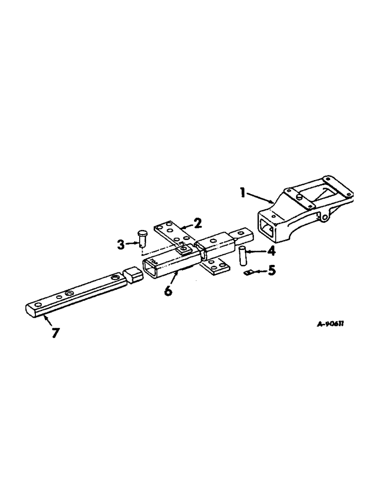 Схема запчастей Case IH 21026 - (09-05) - FRAME, SWINGING DRAWBAR, TRACTORS WITH TWO OR THREE POINT HITCH (12) - FRAME