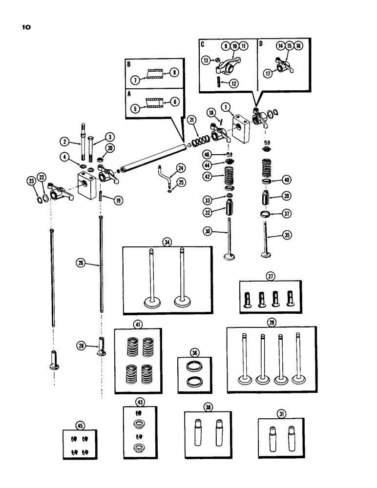 Схема запчастей Case IH 930-SERIES - (010) - ROCKER ARMS, VALVES, AND PUSH RODS, DIESEL ENGINE (02) - ENGINE