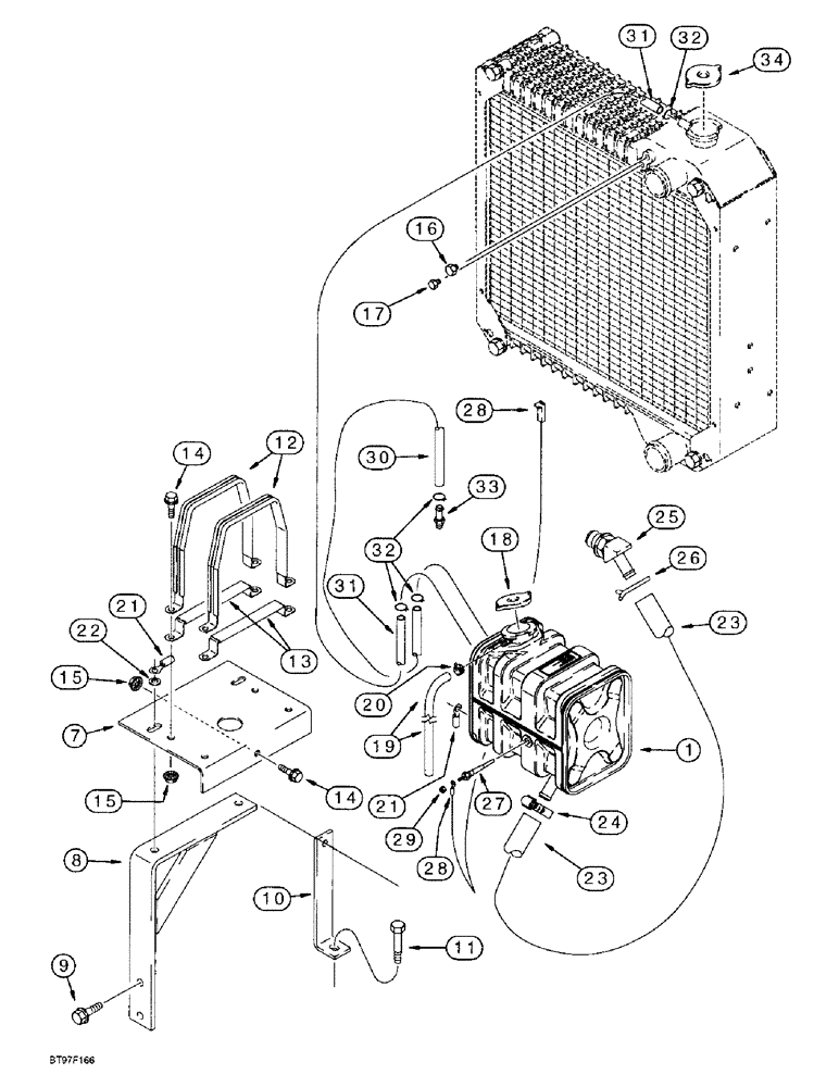 Схема запчастей Case IH 8910 - (2-011A) - DEAERATION SYSTEM, ROUNDED TANK, IF EQUIPPED (02) - ENGINE