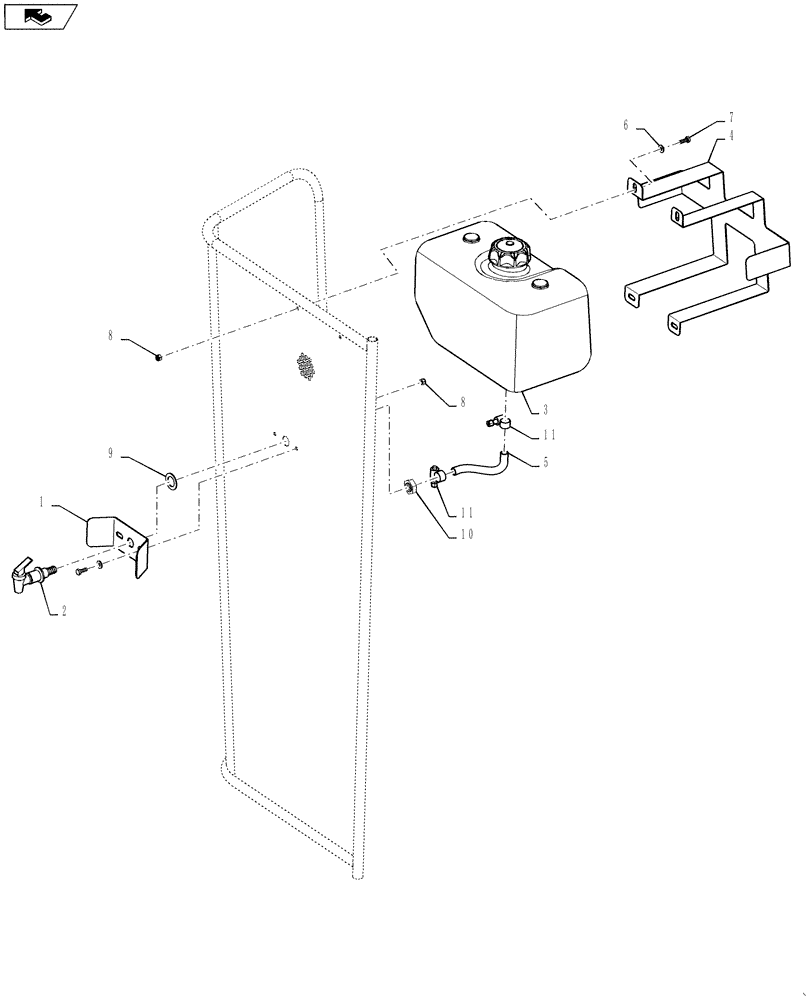 Схема запчастей Case IH 9230 - (88.100.01) - DIA KIT: TANK, HAND WASH ASSY (88) - ACCESSORIES