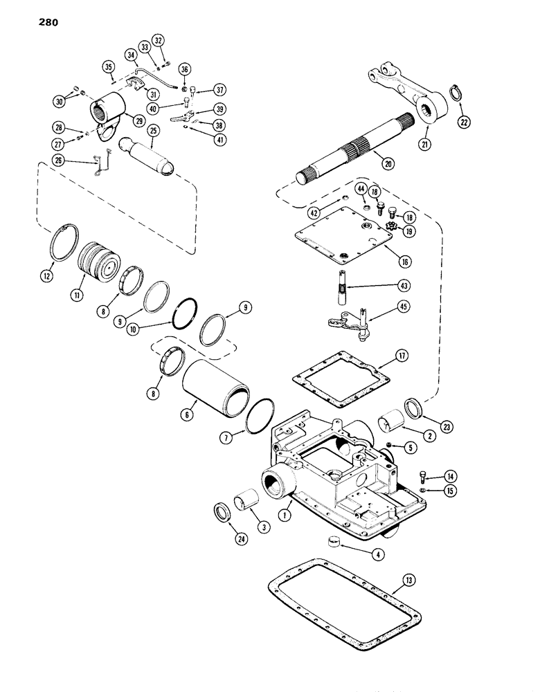 Схема запчастей Case IH 870 - (280) - ROCKSHAFT AND HOUSING (09) - CHASSIS/ATTACHMENTS