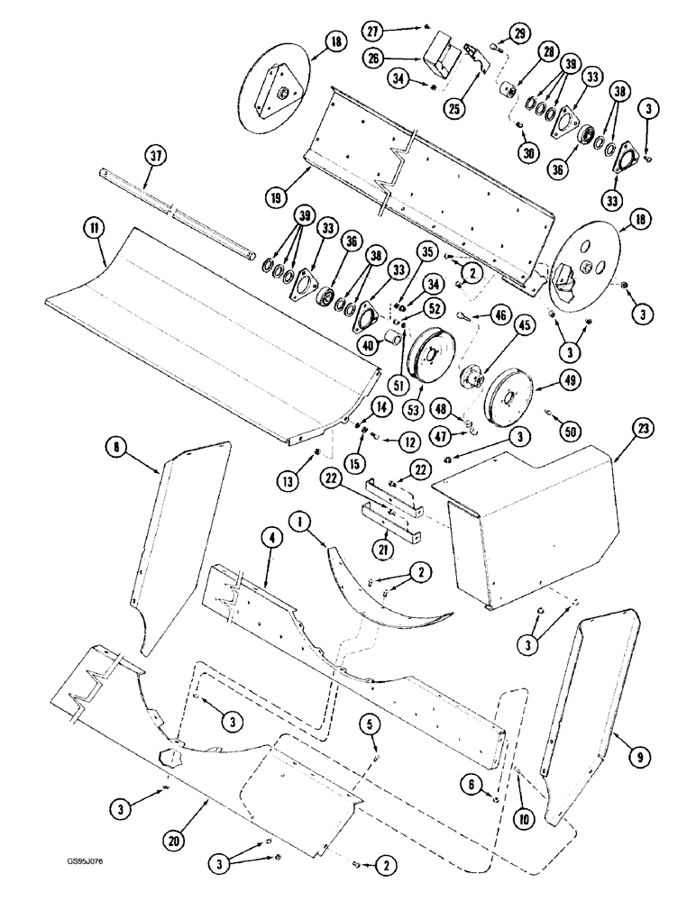 Схема запчастей Case IH 1682 - (9-098) - DISCHARGE BEATER (09) - CHASSIS ATTACHMENTS