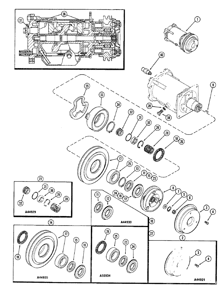 Схема запчастей Case IH 2470 - (558) - CAB, AIR CONDITIONING, GM COMPRESSOR ASSEMBLY (09) - CHASSIS/ATTACHMENTS