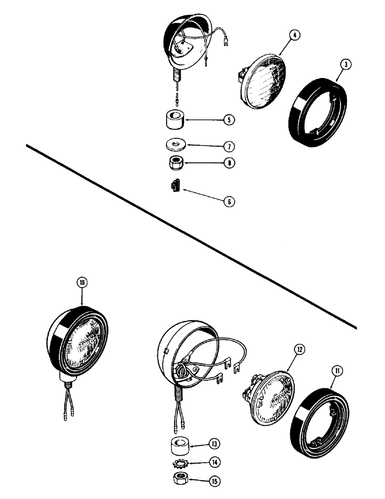 Схема запчастей Case IH 2470 - (080) - FRONT HEAD LAMPS, ADJUSTABLE FLOOD LAMP (04) - ELECTRICAL SYSTEMS