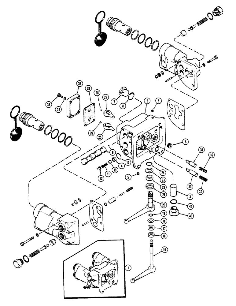 Схема запчастей Case IH 2670 - (362) - A141844 REMOTE HYDRAULIC VALVE, WITHOUT RELIEF VALVE AND WITH COUPLERS (08) - HYDRAULICS