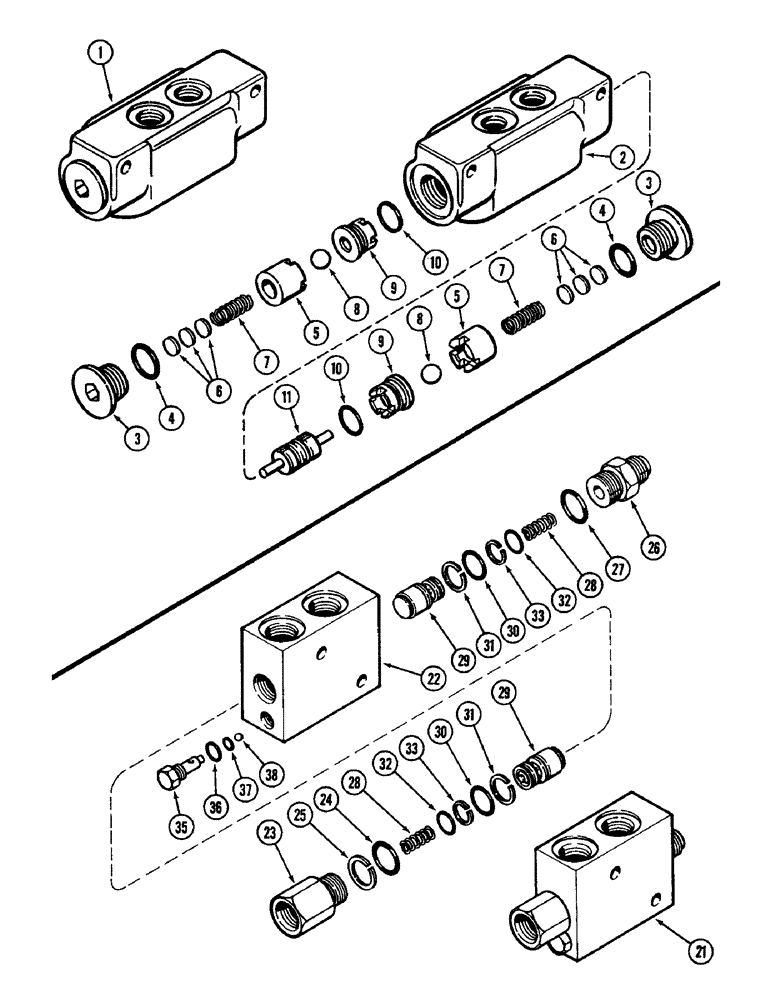 Схема запчастей Case IH 4890 - (5-162) - REAR STEERING CHECK VALVE (05) - STEERING