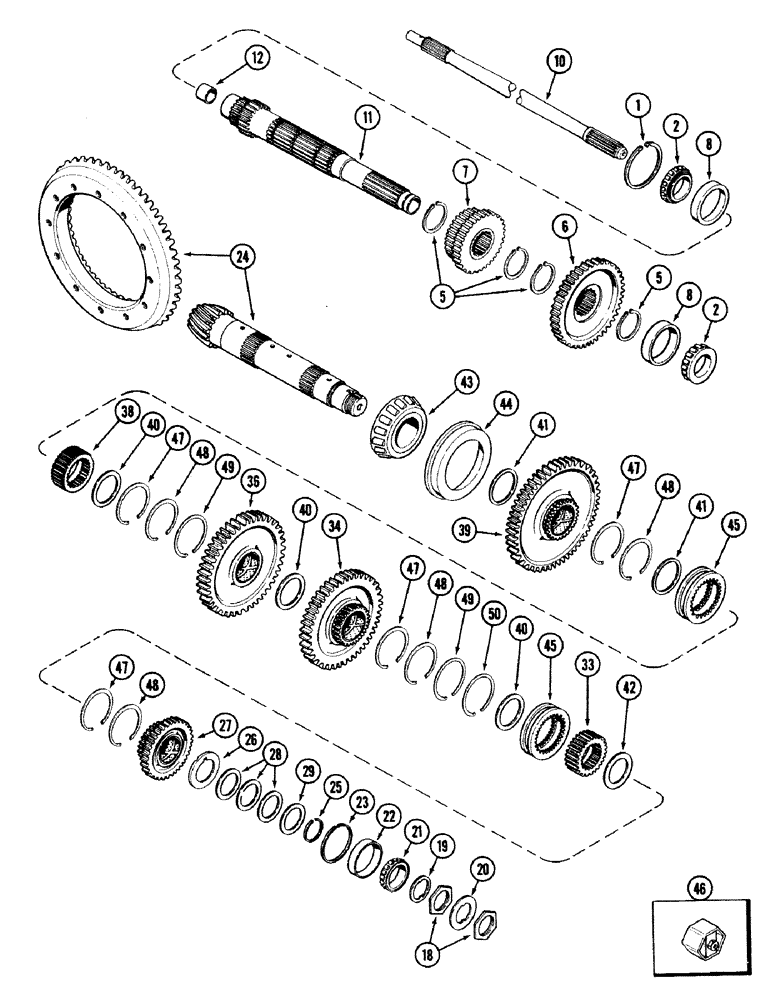 Схема запчастей Case IH 2594 - (6-050) - TRANSMISSION, PLANETARY OUTPUT, TRANSMISSION SERIAL NO. 16260432 AND AFTER (06) - POWER TRAIN