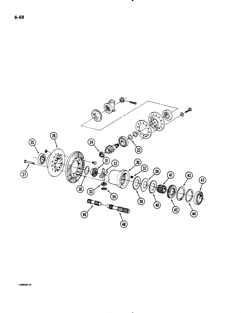 Схема запчастей Case IH 9110 - (6-68) - AXLE ASSEMBLY, DIFFERENTIAL, K593 BAR AXLE, [CONT] (06) - POWER TRAIN