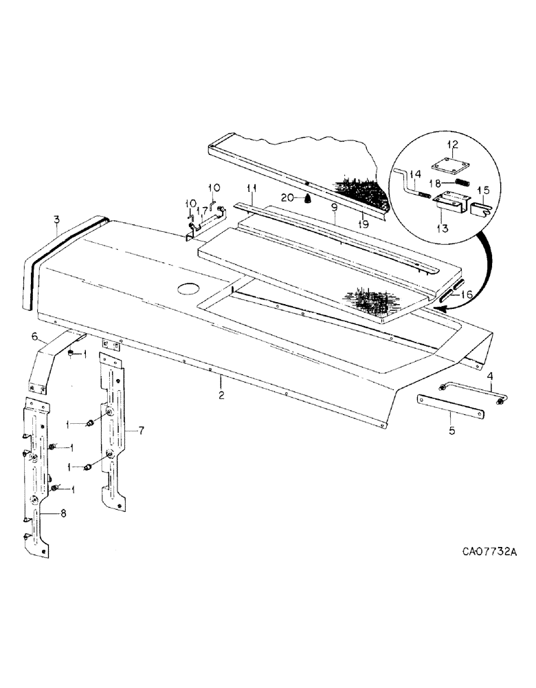 Схема запчастей Case IH 3488 - (13-02) - SUPERSTRUCTURE, HOOD, SCREEN AND SUPPORTS (05) - SUPERSTRUCTURE