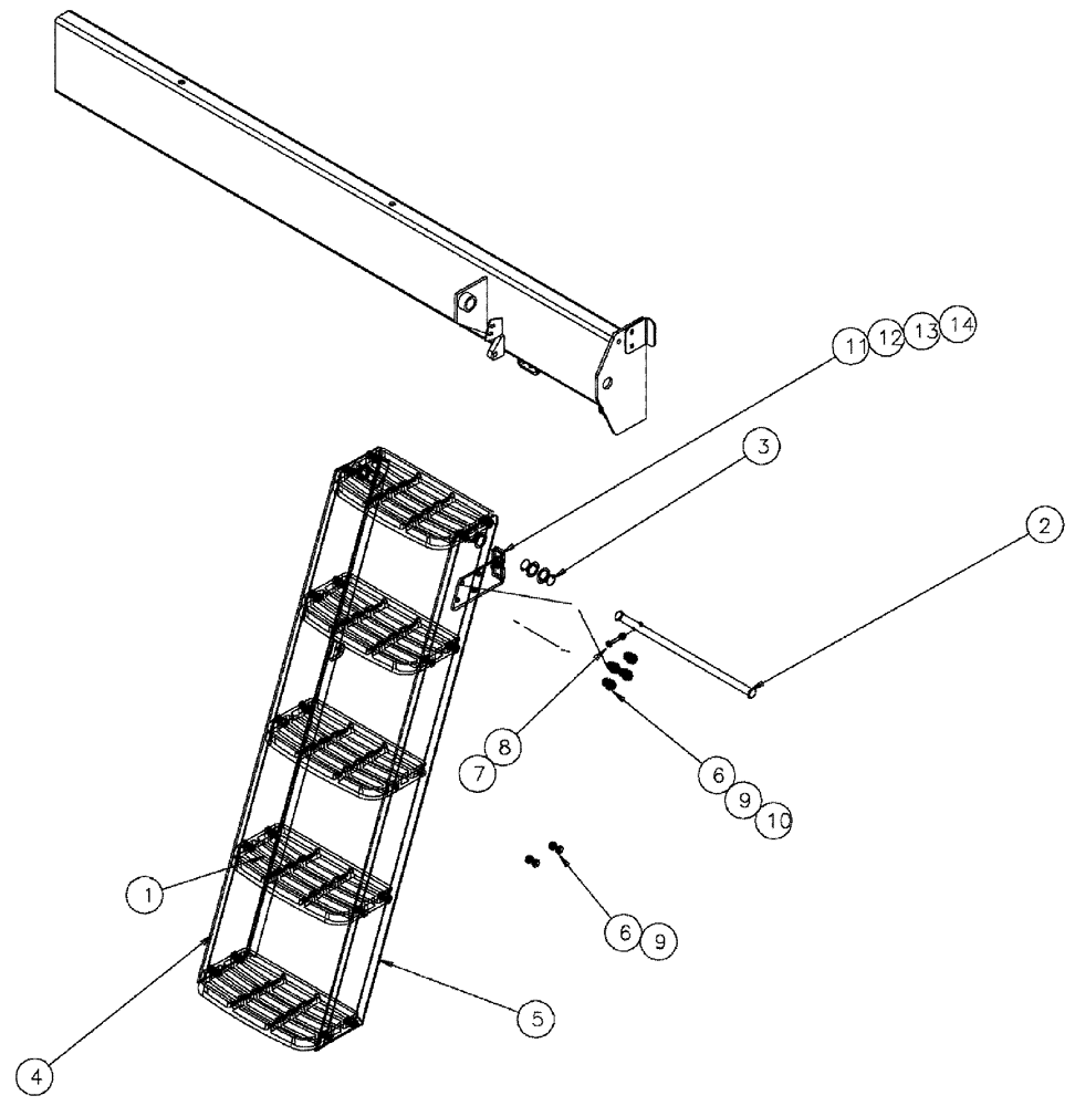 Схема запчастей Case IH SPX3310 - (04-011) - LADDER, ACCESS L.H. Suspension & Frame