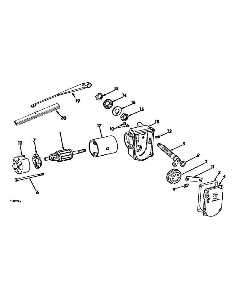 Схема запчастей Case IH 4156 - (N-10) - PARTS ACCESSORIES AND ATTACHMENTS, WINDSHIELD WIPER MOTOR Accessories & Attachments