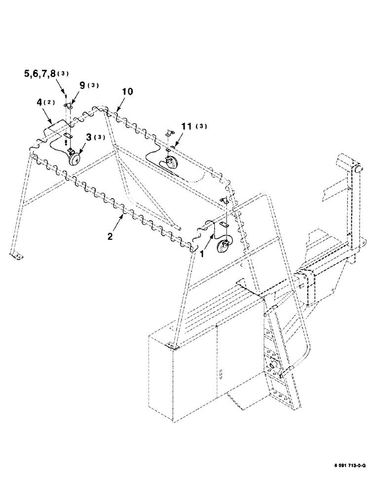 Схема запчастей Case IH 8575 - (4-08) - WORKING LIGHT ASSEMBLY (06) - ELECTRICAL