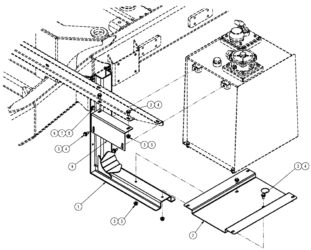 Схема запчастей Case IH TITAN 4520 - (06-002) - MOUNT GROUP, HYDRAULIC OIL TANK (07) - HYDRAULICS