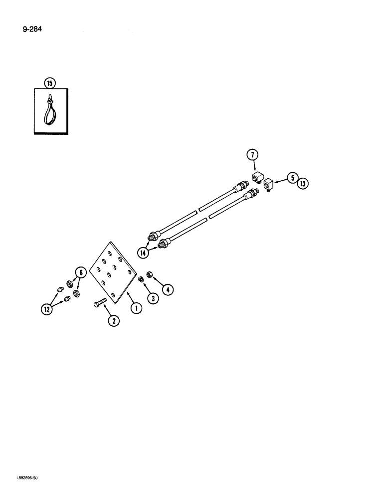 Схема запчастей Case IH 1822 - (9-284) - CENTRALIZED CHASSIS GREASING ATTACHMENT, WITH NYLON HOSE (12) - CHASSIS