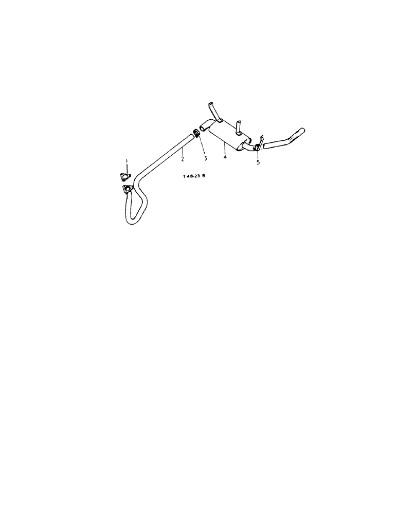 Схема запчастей Case IH 444 - (4-35[A]) - DOWNSWEPT EXHAUST PIPE, PETROL (02) - ENGINE