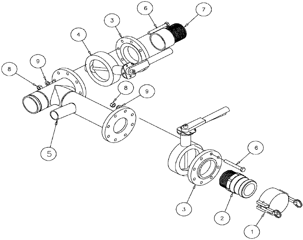 Схема запчастей Case IH 610 - (05-042) - SUCTION MANIFOLD Liquid Plumbing