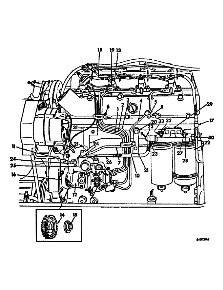 Схема запчастей Case IH D-239 - (D-24) - FUEL INJECTION PUMP AND CONNECTIONS, 544 AND 2544 TRACTORS WITH ENGINE S/N 010144 AND BELOW 