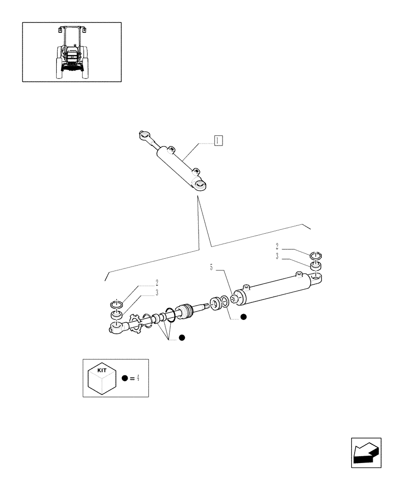 Схема запчастей Case IH JX1095N - (1.41.0/ A) - 2WD FRONT AXLE - HYDRAULIC STEERING CYLINDER - BREAKDOWN (04) - FRONT AXLE & STEERING