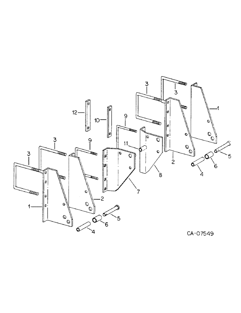 Схема запчастей Case IH 80 - (YB-19) - MAST AND HITCH PARTS FOR CULTIVATORS 